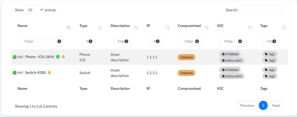 IRIS asset tracking